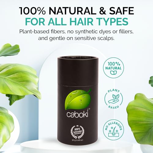 Caboki Hair Fibers for Thinning Hair ? Natural Plant-Based Hair Powder for Men & Women ? Instantly Thicker Fuller Looking Hair ? Clean Ingredients ? 30g, 90-Day Supply, Dark Brown