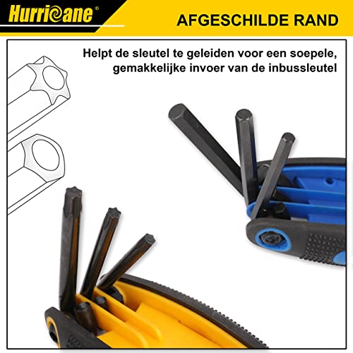 HURRICANE 25-Piece Folding Allen Wrench Set - SAE/Metric/Torx Hex Keys