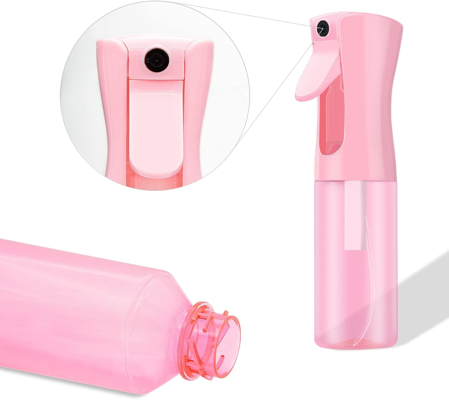 Continuous Spray Bottle for Hair | Fine Mist Refillable 6.8 Oz - Pink | Ideal for Skin Care, Pets, Plants, Travel