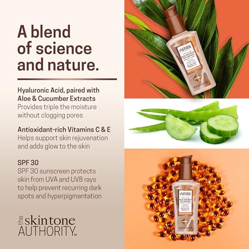 Ambi Even & Clear Facial Moisturizer SPF 30 - Daily Hydrating Lotion for Uneven Skin Tone
