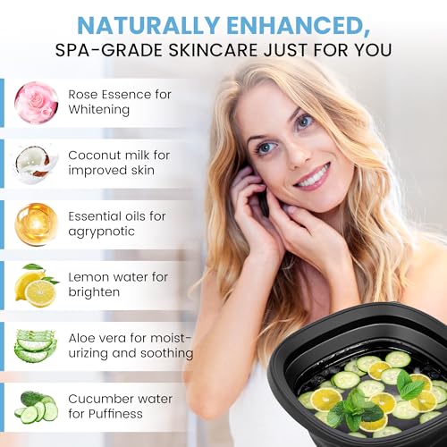 Foldspark Black Collapsible Ice Face Bowl for Cold Water Therapy, Portable Silicone Facial Tub