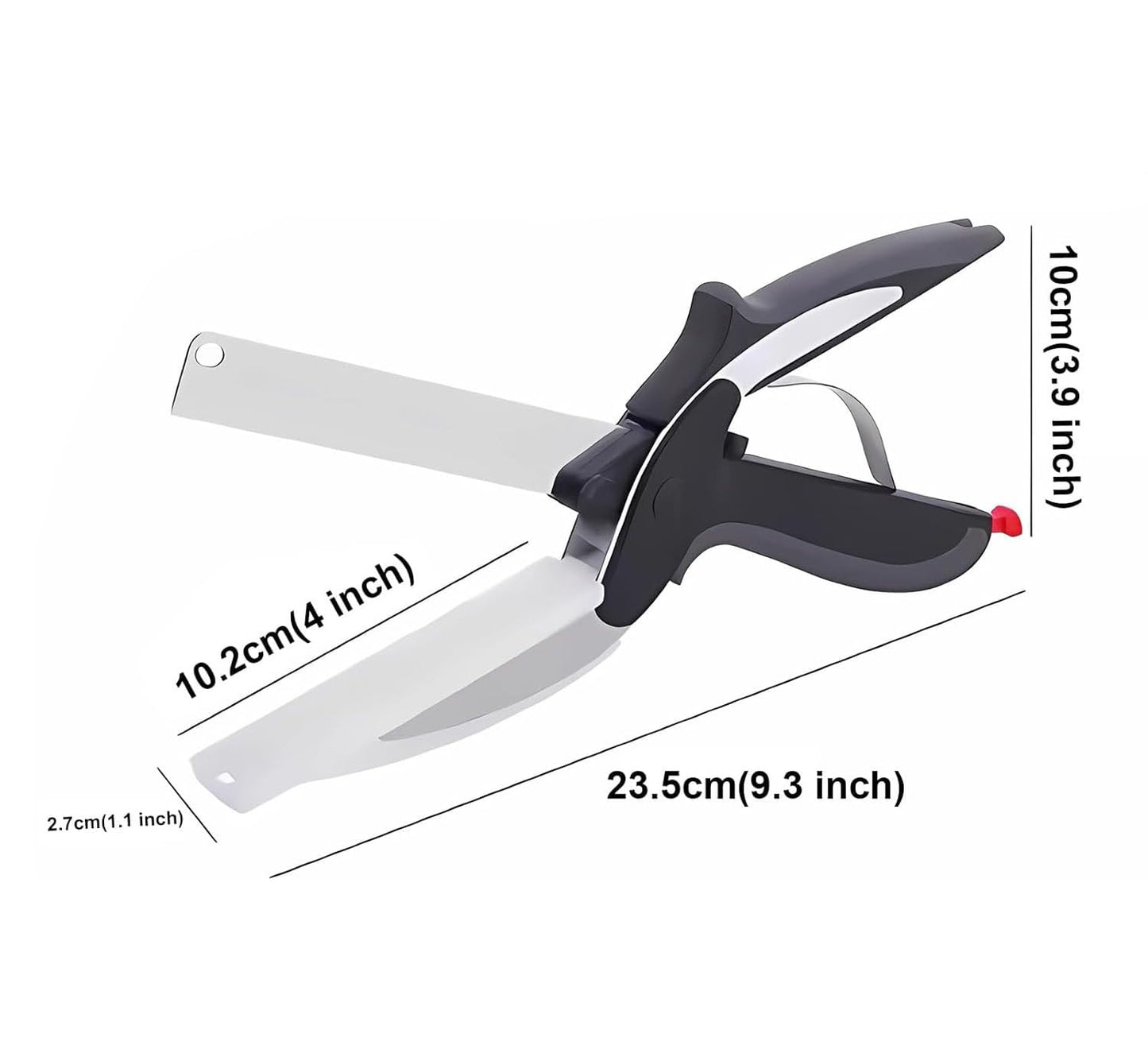 2-in-1 Kitchen Scissors with Cutting Board and Knife Design, Multifunctional Food Shears with Stainless Steel Blades and Safety Lock, Ideal for Chopping, Slicing, and Meal Prep Black