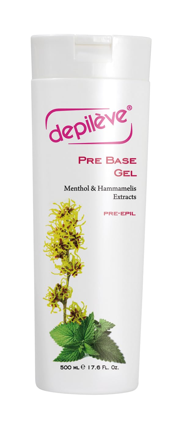 Depileve Pre Base Gel for Hair Removal Waxing - Reduces Pain Sensation - 17 oz