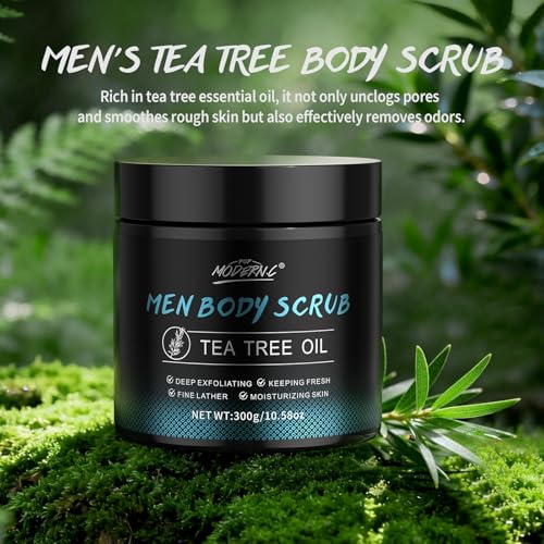 Men's Exfoliating Body Scrub with Tea Tree Oil & BHA/AHA