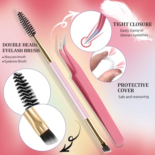 DNSGOOR DIY Lash Extension Kit with 684 Cluster Lashes, Bond, Seal & Shampoo