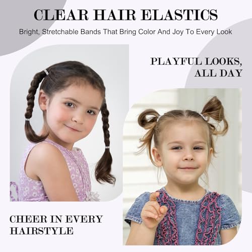 2000 Clear Hair Elastics - Durable No-Snag Rubber Bands for Styling