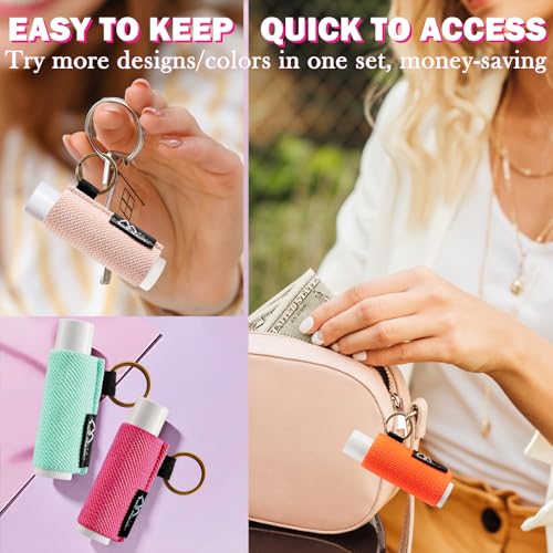 Lip Balm Holder Keychain by WK IEASON - Secure Elastic Sleeve