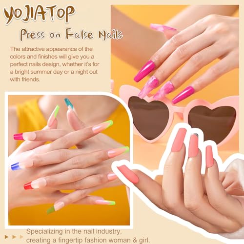 Fall Press on Nails Short Square Maple Leaves Glitter Design Glossy Fake Nails 24Pcs