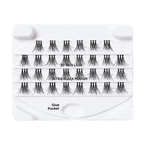 i-ENVY Medium Black 3D Triple Lashes - Reusable False Eyelash Clusters