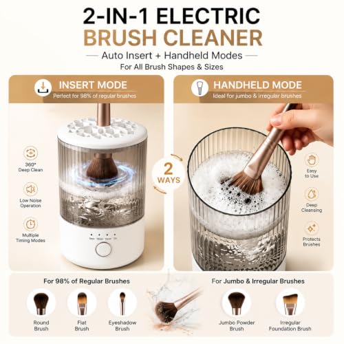 Luslife Electric Makeup Brush Cleaner Machine with USB Rechargeable Battery