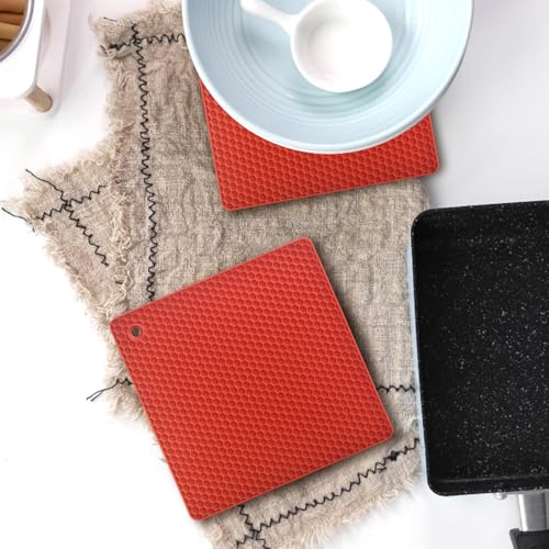 homEdge Silicone Trivet Mats - 6 Pack Non-Slip Heat Resistant Pot Holders