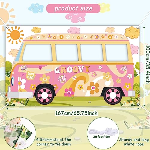 Hippie Bus Photo Prop for Groovy Birthday Parties - 65.75" x 35.4"