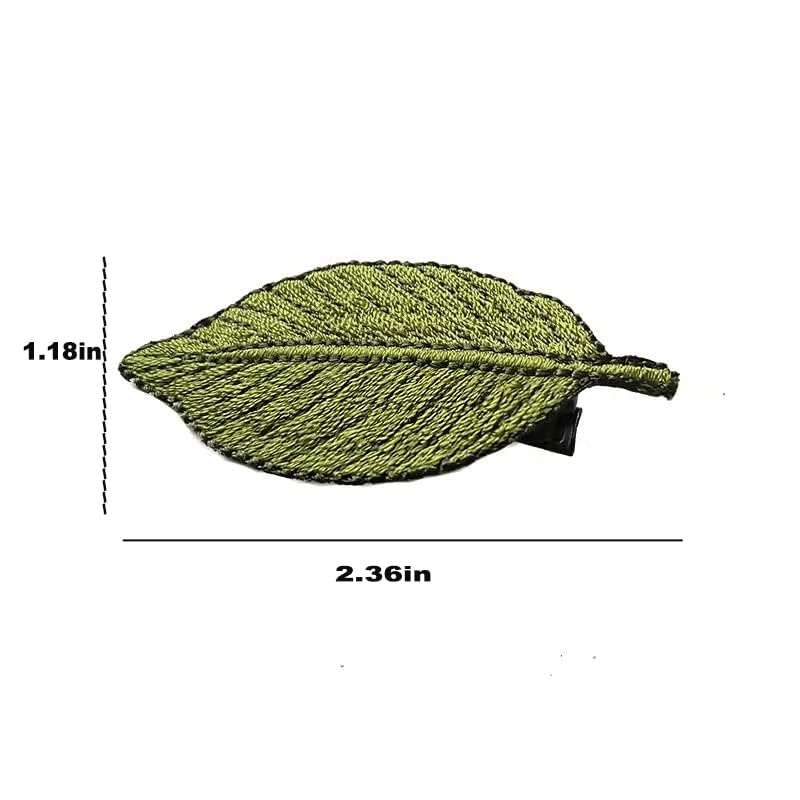 12pcs Vintage Leaf Hair Clips Set - Handmade Duckbill Hairpins (B)