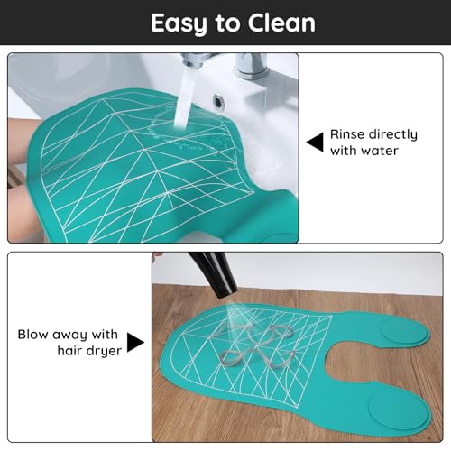 Cyan Silicone Hair Cutting Guide Mat - Waterproof & Professional