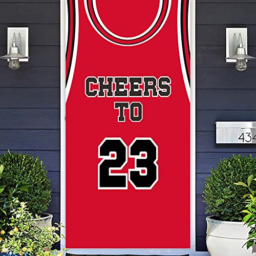 23rd Birthday Basketball Banner - Red Sports Theme Decor
