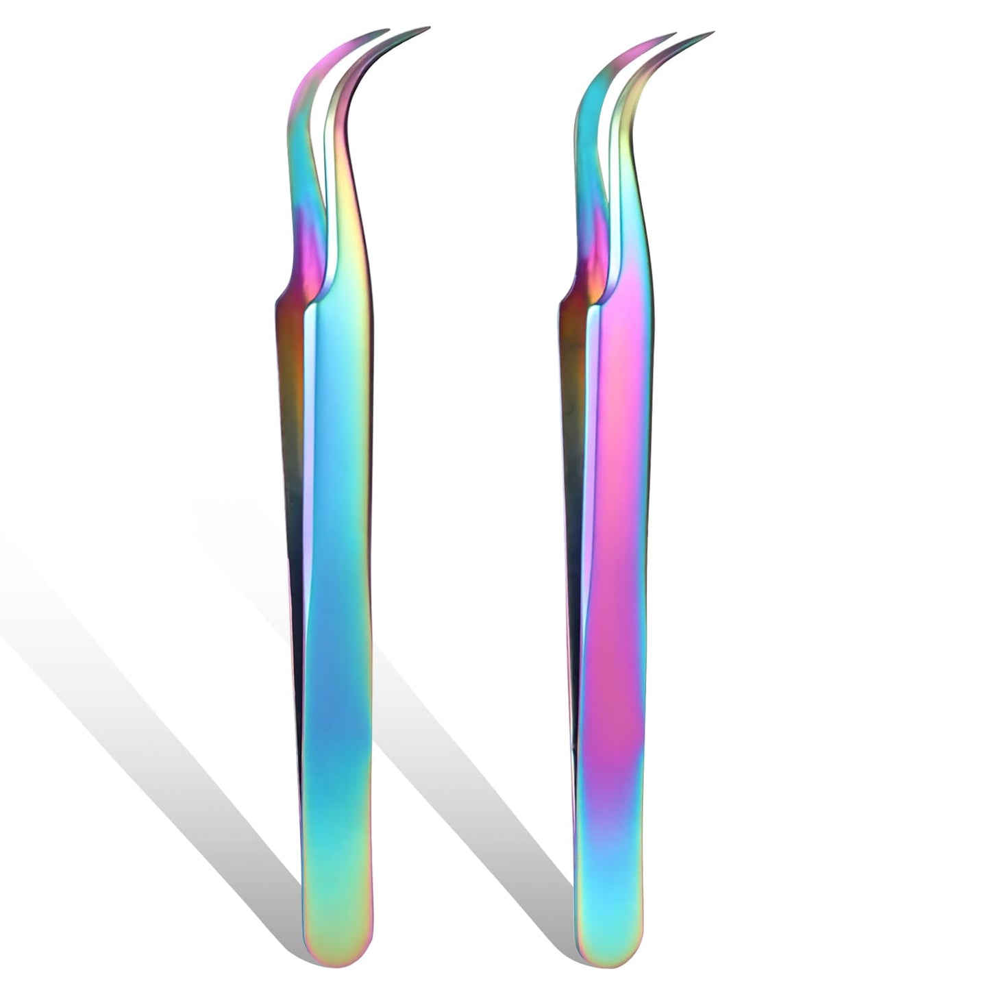2PCS Craft Tweezers for Stickers, Sticker Tweezers, Precision Curved Tip Craft Tweezer for DIY Jewelry Making, Eyelash Extensions, Electronics, Laboratory Work