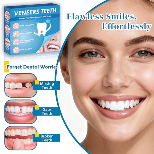 Temporary Smile Veneers Kit - Natural Looking Cosmetic Teeth for Comfort Fit