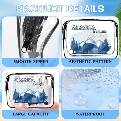 6Pcs Alaska Cruise Makeup Bags - Waterproof PVC Travel Set