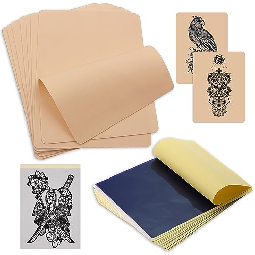 Romlon Tattoo Practice Skin and Stencil Transfer Paper Kit, 40-Piece Set