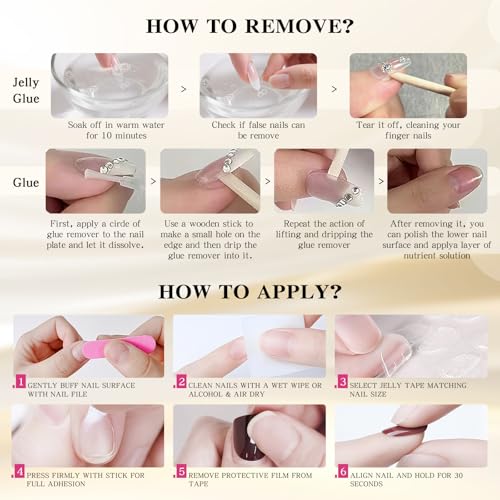 Yacey Handmade 3D Floral Press On Nails - Medium Oval Acrylic French Tips