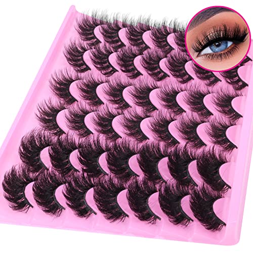 TNFVLONEINS 21 Pairs Fluffy Mink Lashes - 3 Styles Natural Wispy Curly Fake Eyelashes