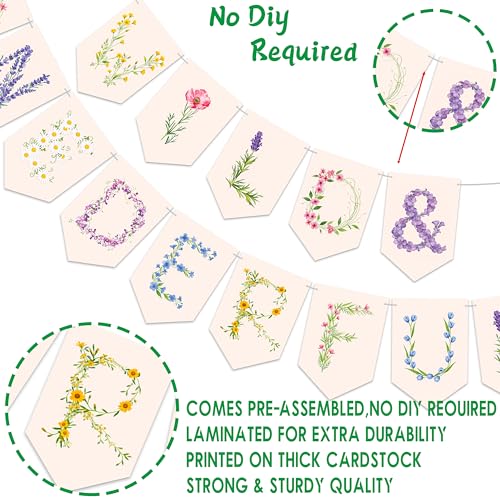 Wildflower Birthday Banner for Baby Girl - Pre-Strung Decor