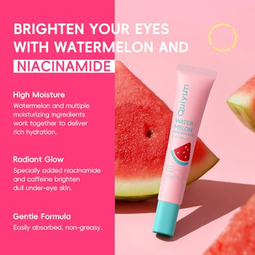 Watermelon Eye Cream with Niacinamide & Hyaluronic Acid - 0.71 oz | Revitalizes Tired Eyes