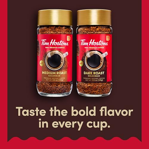 Tim Hortons Dark Roast Instant Coffee 3.5oz Jar - 100% Arabica