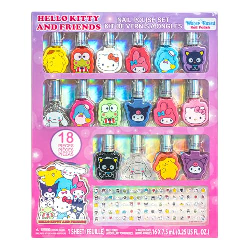 Townley Girl Hello Kitty 16-Piece Peel-Off Nail Polish Set for Kids