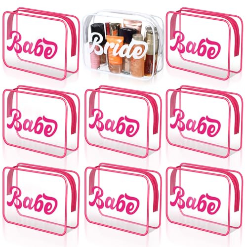 Bride Clear PVC Makeup Bag - Waterproof Bachelorette Party Cosmetic Pouch