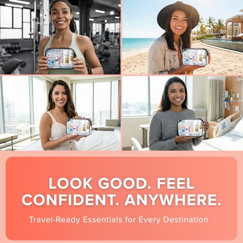 15 Piece Set Women¡¯s Travel & Hygiene Kit with Clear Toiletry Bag, Personal Care Essentials, Single Kit or Bulk Case Packs, TSA Approved Toiletry Kit for Travel, Vacation, Everyday Essentials