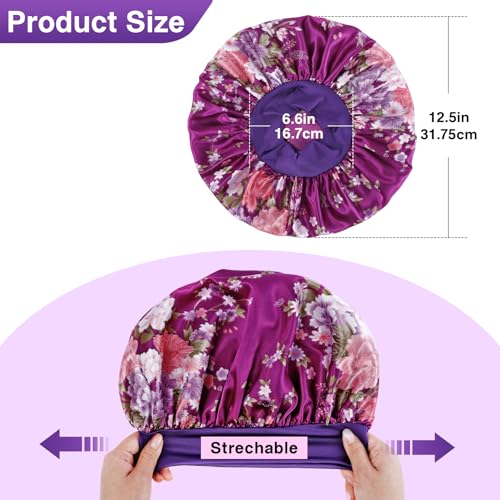10 Pcs Satin Bonnets for Women - Multicolor Hair Bonnet Set