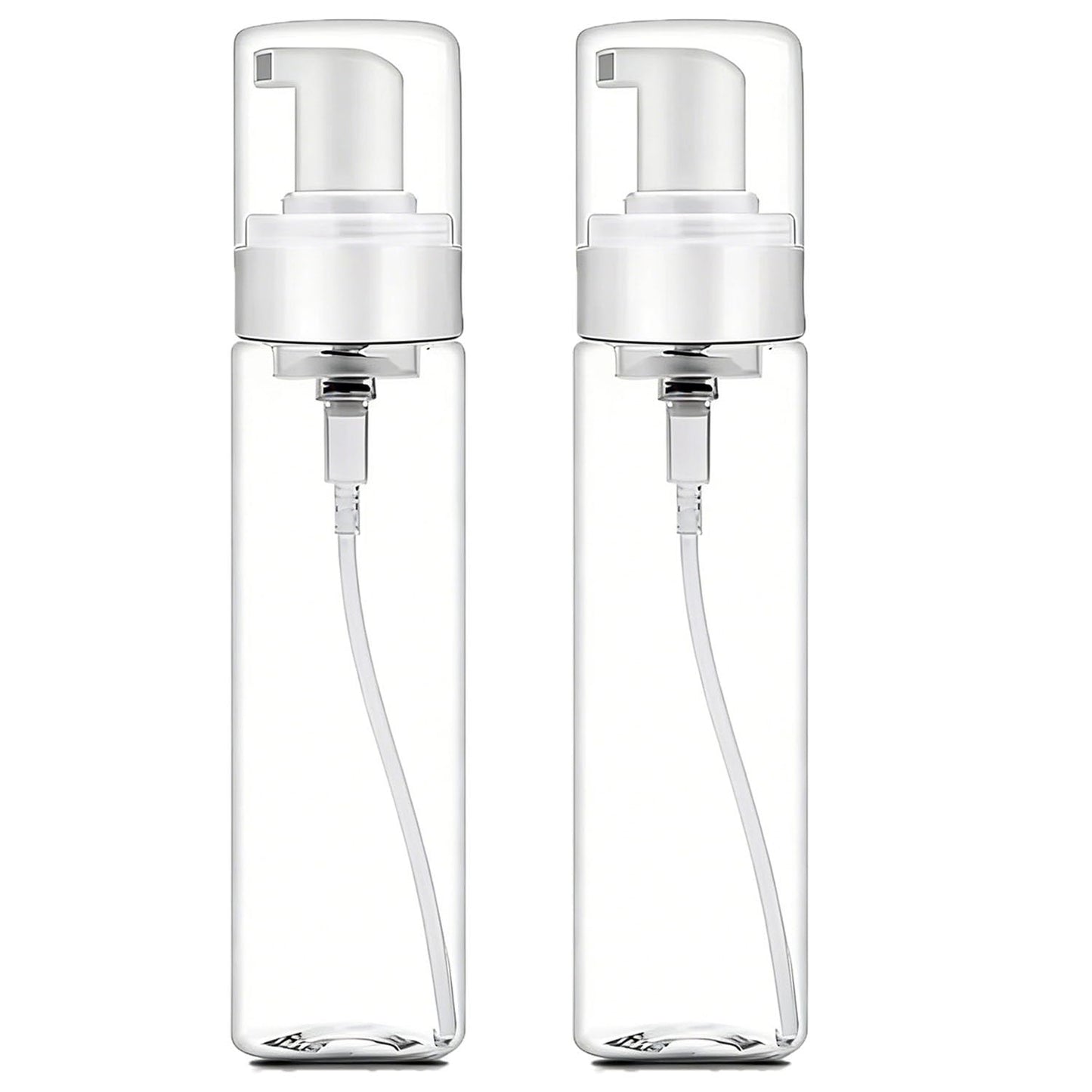 judero Foam Pump Bottle 7oz/ 200ml, 2Pcs Large Foaming Soap Dispenser for Travel Clear Refillable Foaming Spray Bottle for Bathroom, Hand Soap, Shampoo, Face Wash, Leak-Proof Foam Dispenser
