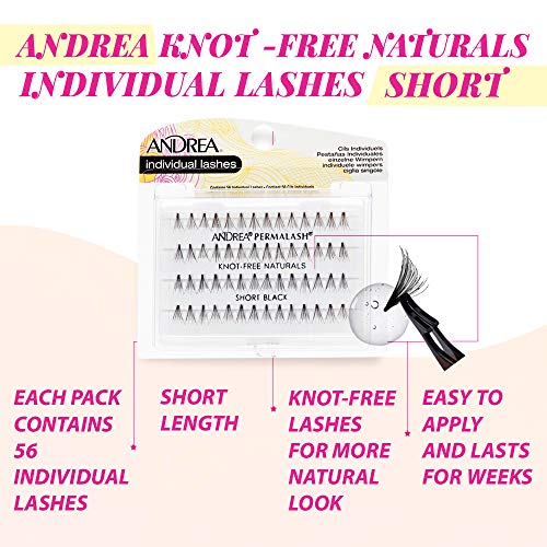 Andrea Knot-Free Naturals Individual Lashes - Short Black 2 Pack