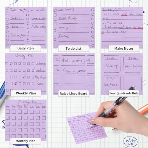Besarme 3x3 Sticky Note Holder with 7 Stencils for Organized Notes