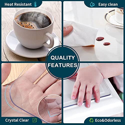 Clear Plastic Table Protector Mat 15x15 In - Heavy Duty Vinyl Cover