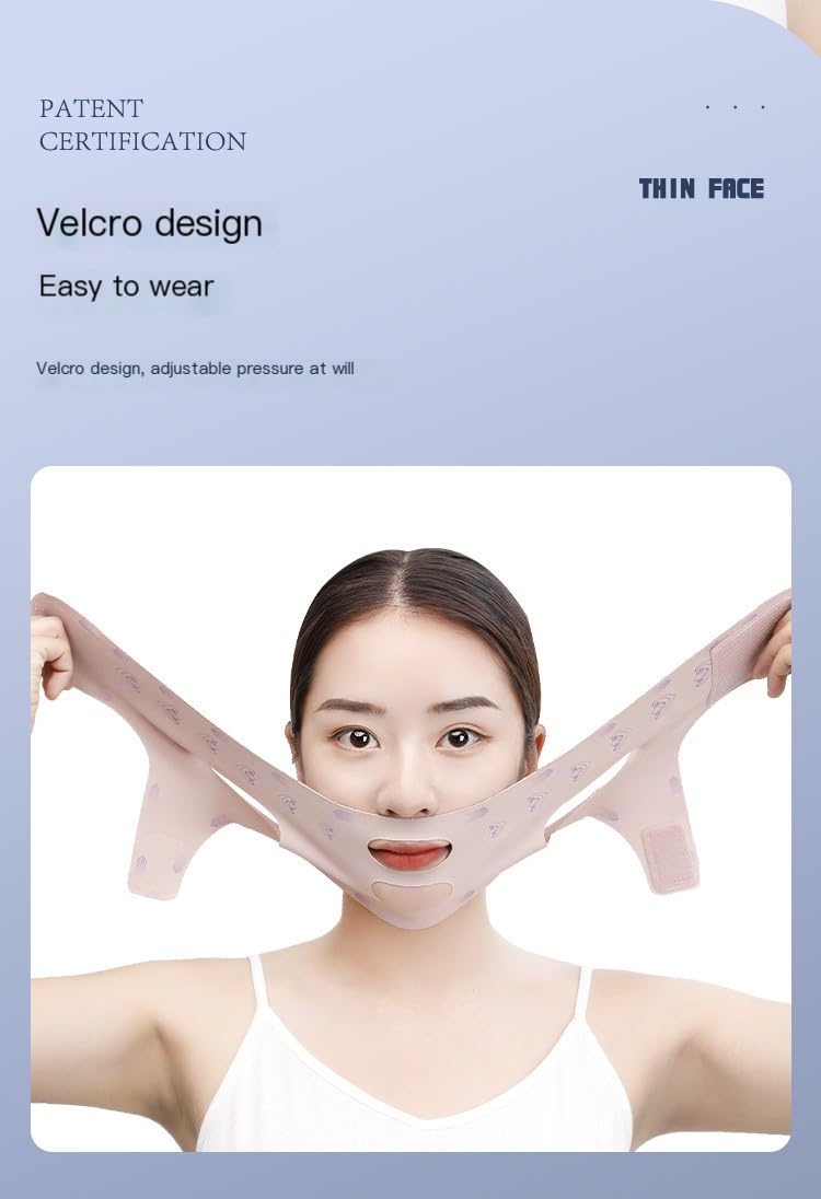 Facial Slimming Strap for Sleeping,Adjustable Chin Strap,Jaw Strap,Jawline Shaper,V-Line Mask Chin Up Mask V Shaped Face Mask, Jaw Exerciser,Reusable chin strap