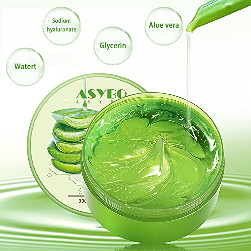 ASYBO Natural Organic Aloe Vera Gel - 21.12 Fl Oz Soothing Skin & Hair Care