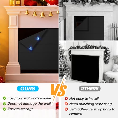 PAWBOSE Magnetic Fireplace Cover - 39x32 Inch Draft Stopper