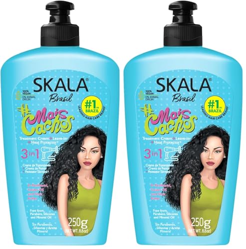 SKALA 3 in 1 Leave-In Conditioner for Curly Hair - Hydration & Curl Definition, Vegan, 250g (Pack of 2)
