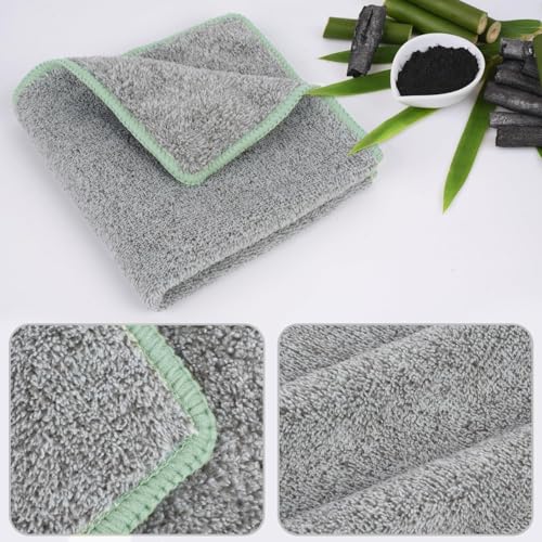 SINLAND Microfiber Face Washcloths - 12x12 Inch, 12 Pack Multicolor