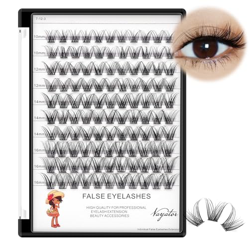 VAYATOR D#12mm Wide Cluster D Curl False Eyelashes 8-20mm Professional Grafting
