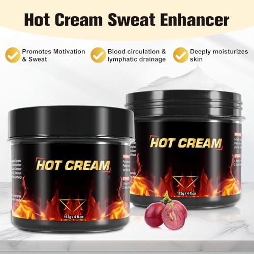 Hot Sweat Cream 4 oz (Pack of 2) - Sweat Enhancer for Workouts