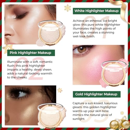 Young Vision Pink Highlighter - Baked Shimmer Makeup for Face & Body
