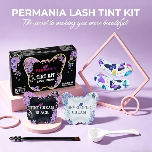 PERMANIA Lash & Brow Color Kit - Natural Black, 5 Applications