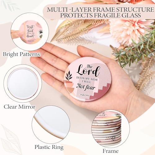 Bible Verse Compact Mirrors 48 Pcs - Inspirational Christian Makeup Mirrors with Unique Designs