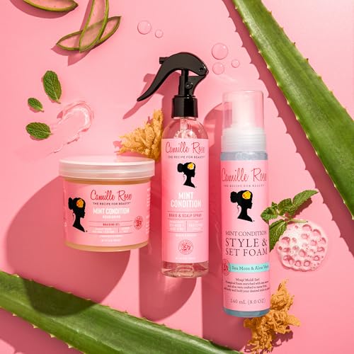 Camille Rose Braid & Scalp Spray, Mint Condition 2-Pack ? Sea Moss & Aloe Vera Braiding Spray, Dry, Itchy Scalp Care, 8 Oz