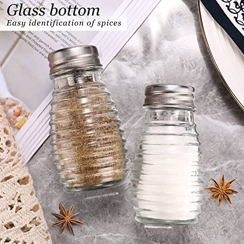 DWTS Farmhouse Glass Salt and Pepper Shaker Set - Easy to Fill & Clean