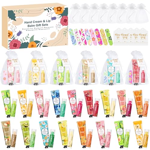 24-Piece Women's Gift Set: Hand Cream, Lip Balm & Nail Files