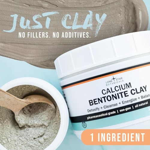 Lone Star Botanicals Calcium Bentonite Clay Powder - Pure Healing Mud Mask